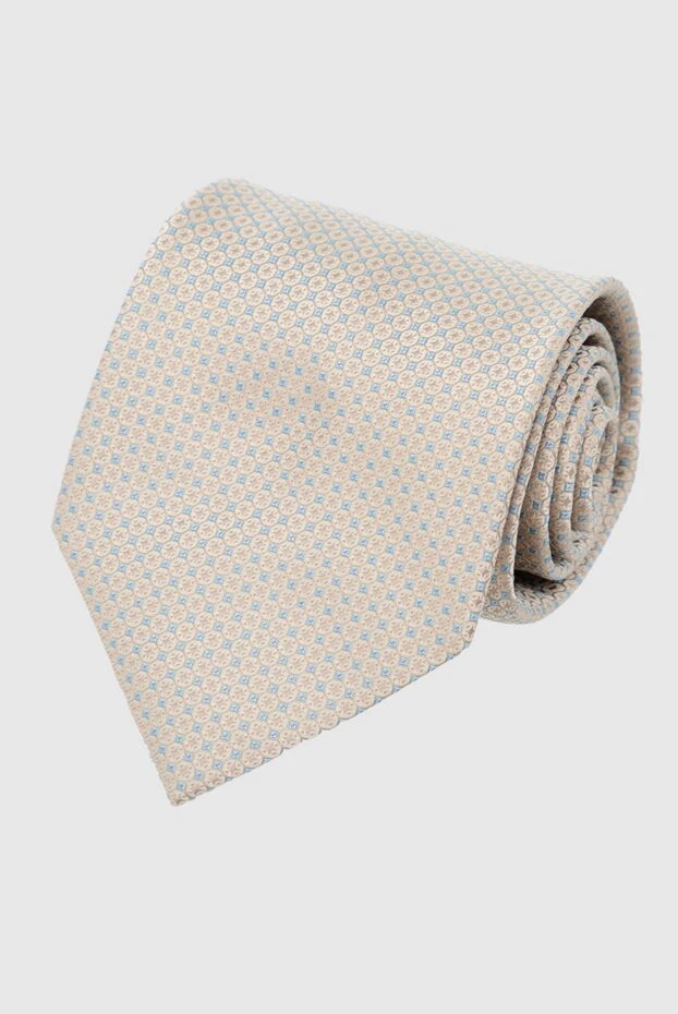 Beige silk tie for men - photo 1