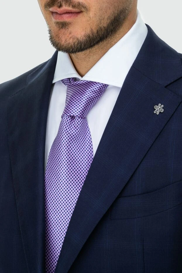 Кішкентай нүктелері бар жібек күлгін галстук - фото 2