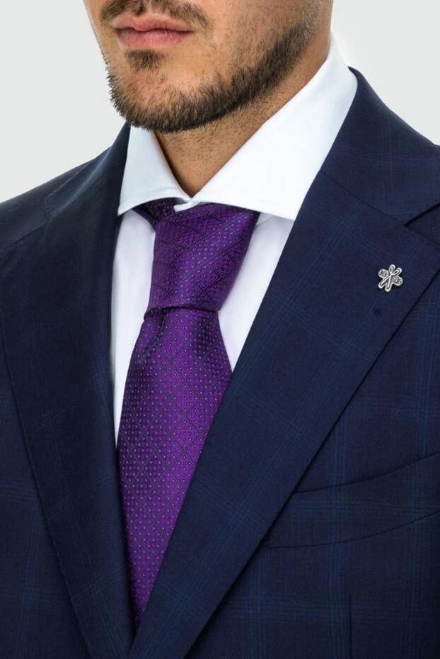 Stefano Ricci purple silk tie with a small square check
 163006 - photo 2