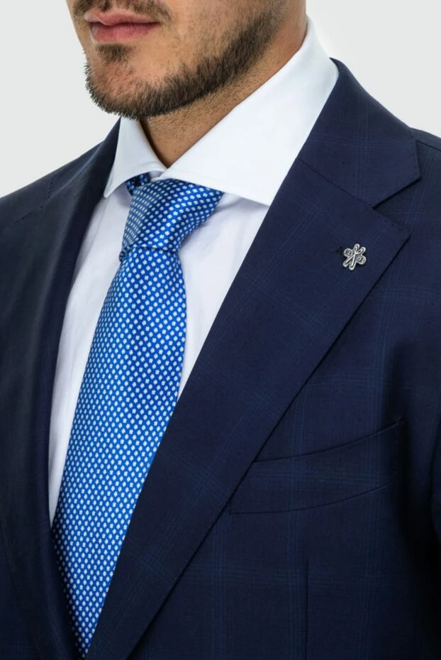 Ерлерге арналған көк жібек галстук - фото 2