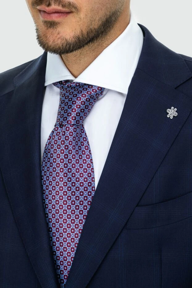 Галстук из шелка бордовый мужской - фото 2