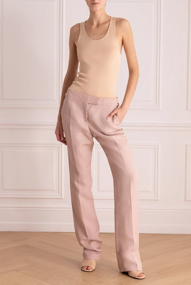 Tom Ford woman pink viscose and linen trousers for women купить с ценами и фото 163023 - photo 2