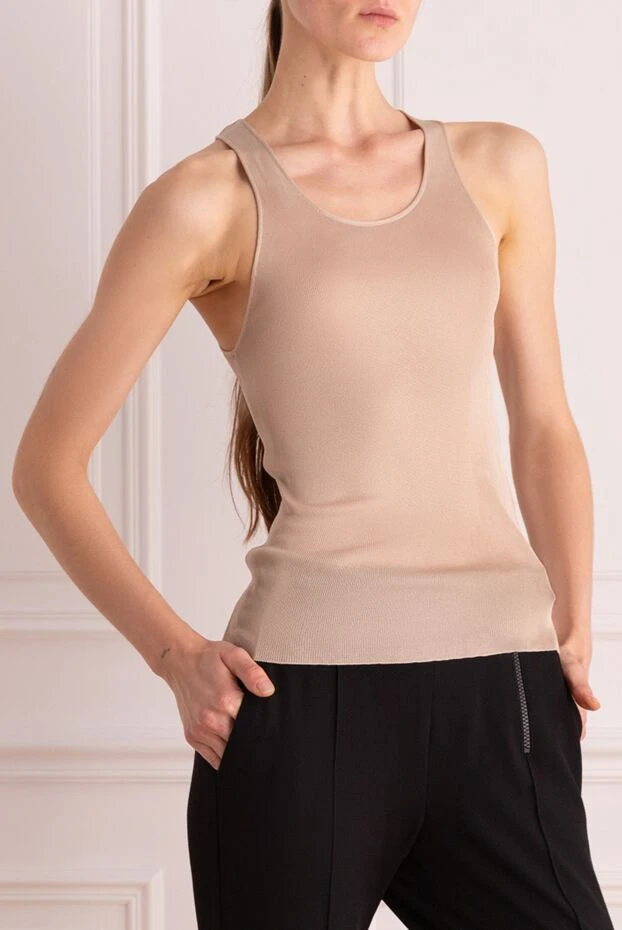 Tom Ford тегіс құрылымды әйелдерге арналған вискозды бежевый топ
 163033 - фото 3