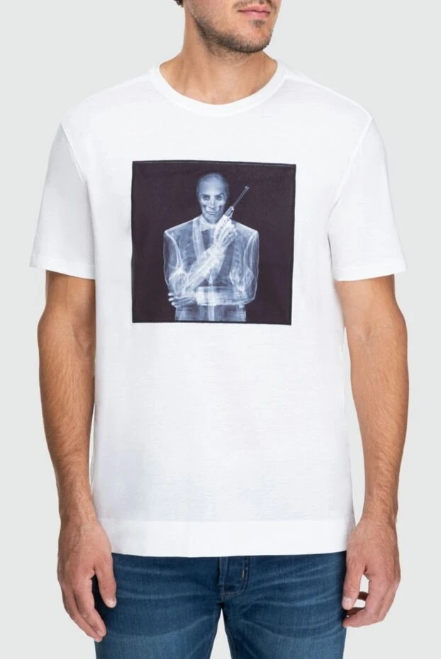 Limitato ерлерге арналған ақ мақта-матадан жасалған керемет рентгендік басып шығарылған футболка 163047 - фото 3