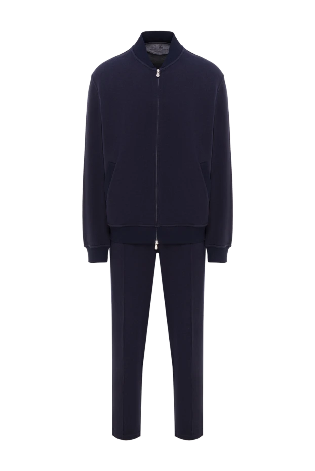 Комфортный спортивный костюм прямого кроя темно синего цвета
- фото 1