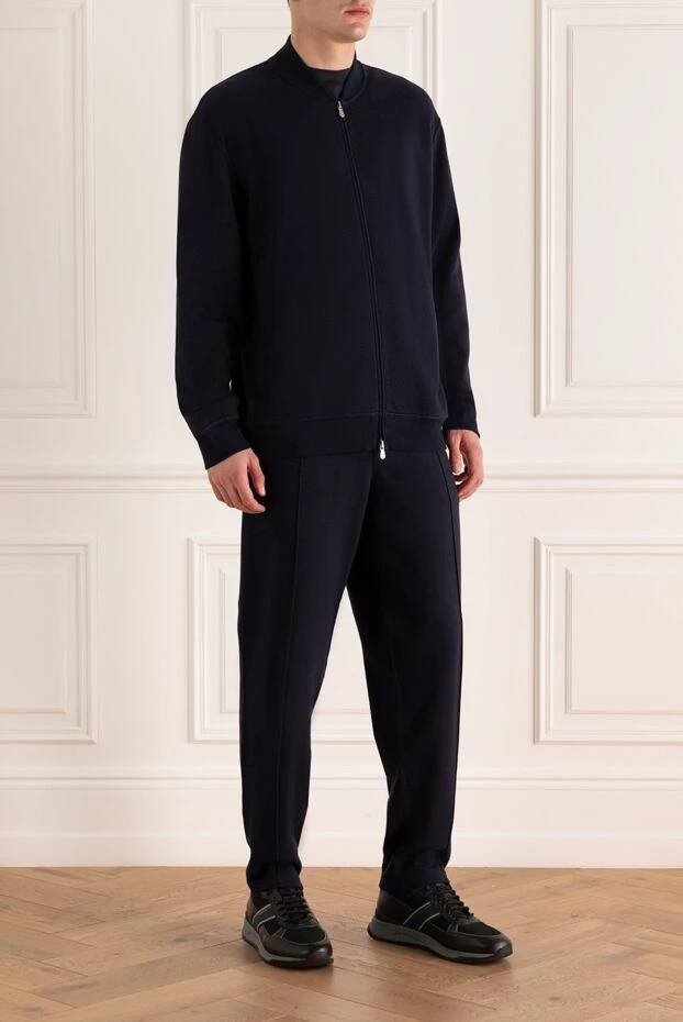 Brunello Cucinelli комфортный спортивный костюм прямого кроя темно синего цвета
 163059 - фото 3