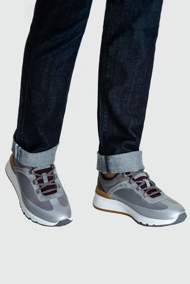 Brunello Cucinelli gray men's sneakers 163066 - photo 3