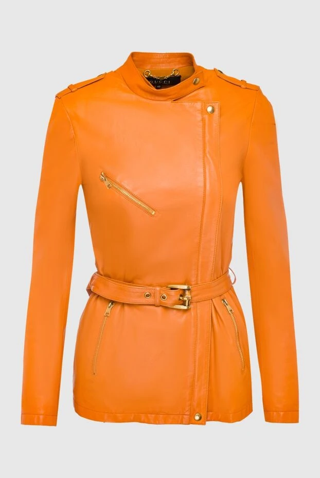 Gucci woman genuine leather jacket orange for women купить с ценами и фото 163144 - photo 1