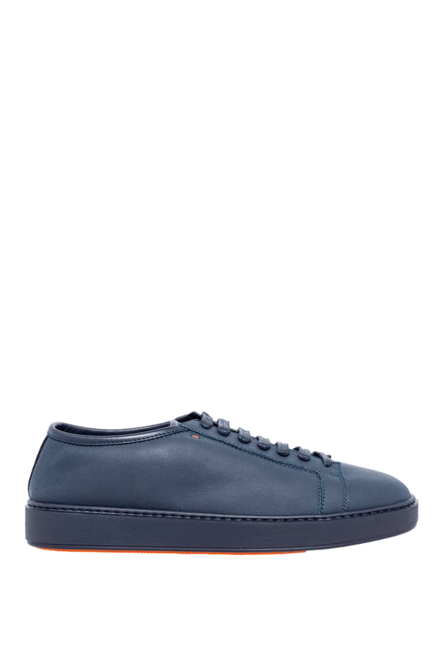 Santoni man blue leather sneakers for men купить с ценами и фото 163157 - photo 1