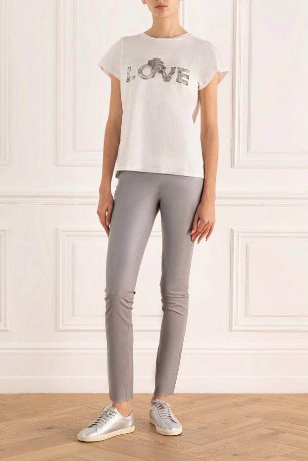 Max&Moi woman gray leather trousers for women купить с ценами и фото 163167 - photo 2