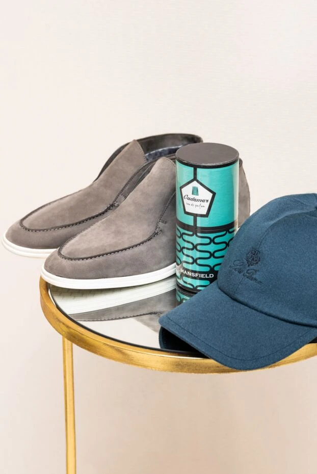 Cesare di Napoli лоферы с высоким верхом из нубука серые на контрастной подошве мужские 163209 - фото 2