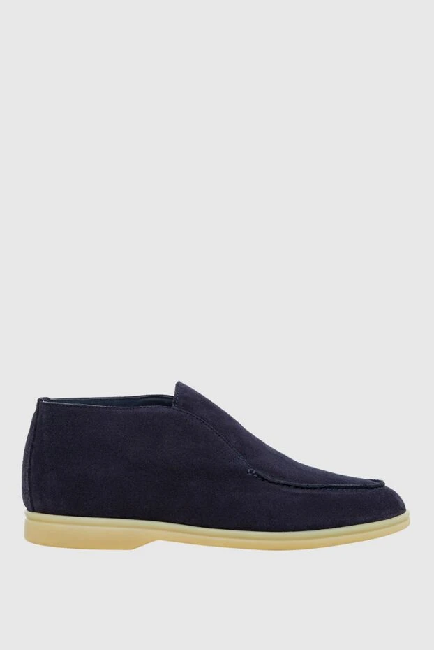 Cesare di Napoli man blue suede loafers for men купить с ценами и фото 163219 - photo 1