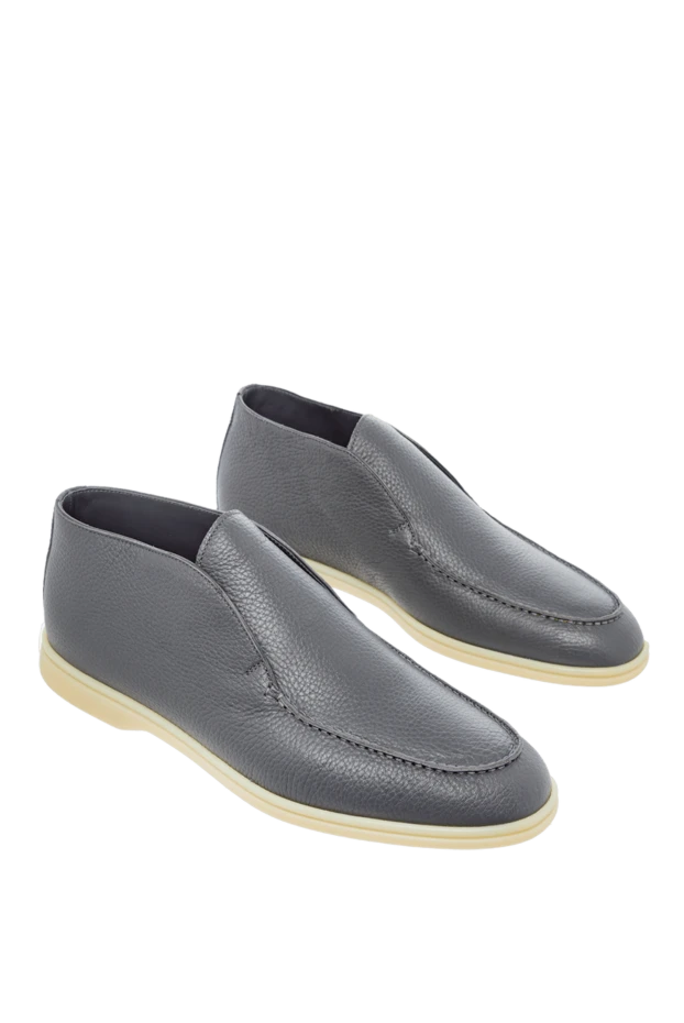 Cesare di Napoli лоферы с высоким верхом без шнуровки из натуральной кожи графитового цвета
 163233 - фото 3