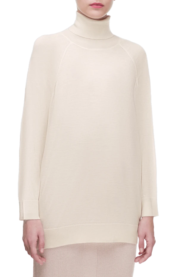 Әйелдерге арналған ақ жүн және жібек гольф - фото 2