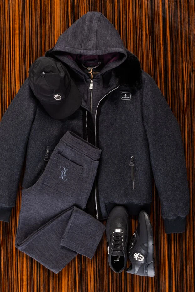 Куртка из шерсти и меха серая мужская - фото 2