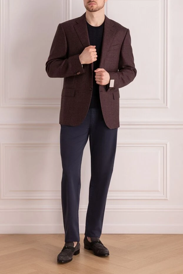 Corneliani man burgundy wool and cashmere jacket for men купить с ценами и фото 163316 - photo 2