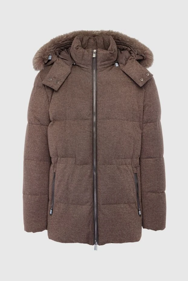 Corneliani man down jacket men's cashmere brown купить с ценами и фото 163320 - photo 1