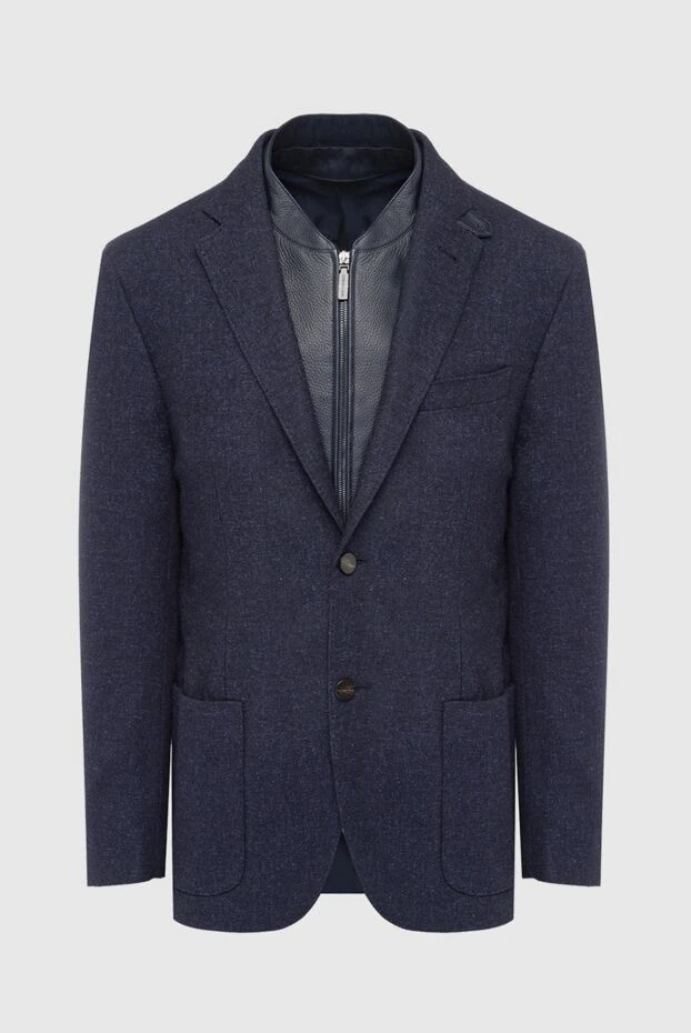 Corneliani man jacket made of cashmere and silk, blue for men купить с ценами и фото 163321 - photo 1