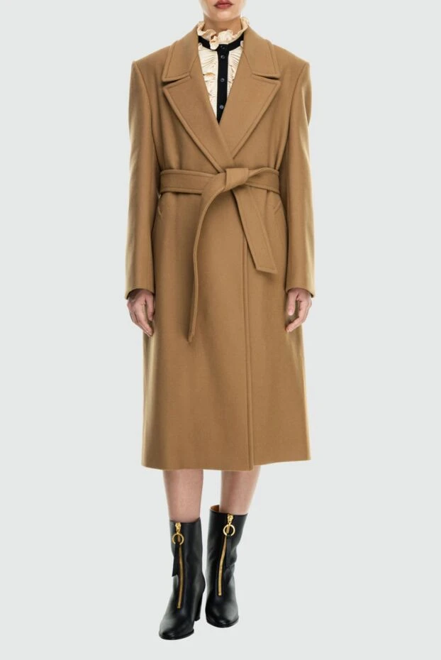 Celine woman women's brown wool and cashmere coat купить с ценами и фото 163326 - photo 2