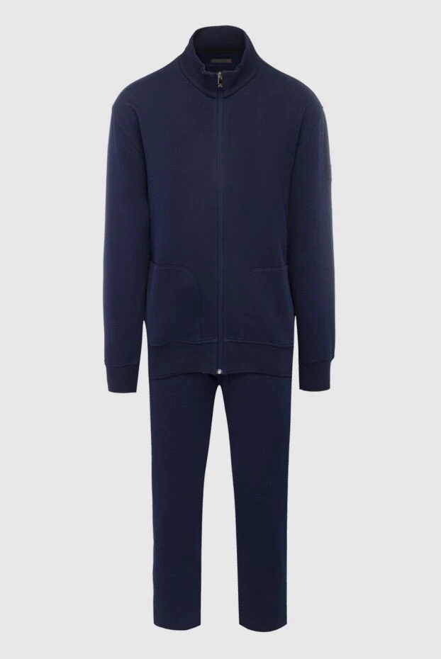 Corneliani man men's sports suit made of cotton and polyamide, blue купить с ценами и фото 163330 - photo 1