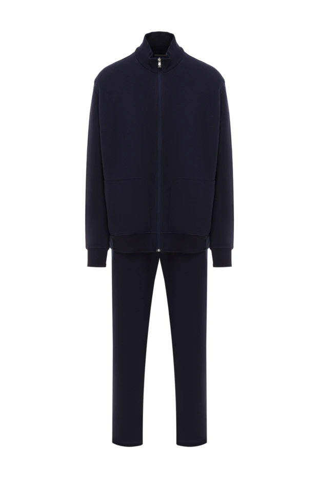 Тік жағалы қою көк спорттық костюм ерлерге арналған - фото 1