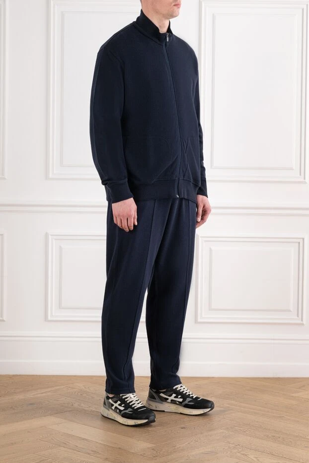 Corneliani тік жағалы қою көк спорттық костюм ерлерге арналған 163330 - фото 3