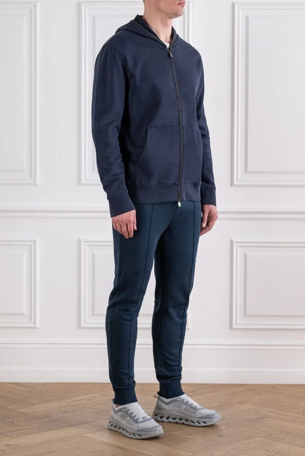 Corneliani капюшоны бар көк спорттық костюм, джоггер шалбарымен, ерлерге арналған 163331 - фото 3