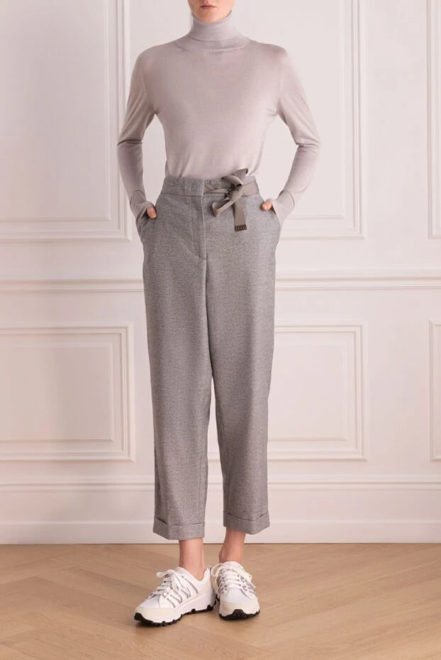 Peserico woman gray trousers for women купить с ценами и фото 163349 - photo 2