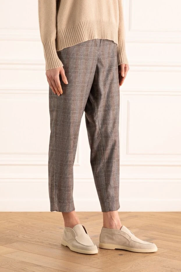 Peserico сұр картатый әйелдер шалбарлары 163366 - фото 3