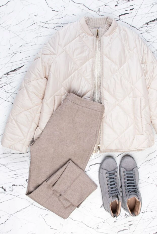 Peserico қоңыр әйелдер шалбарлары меланж әсерімен 163377 - фото 2