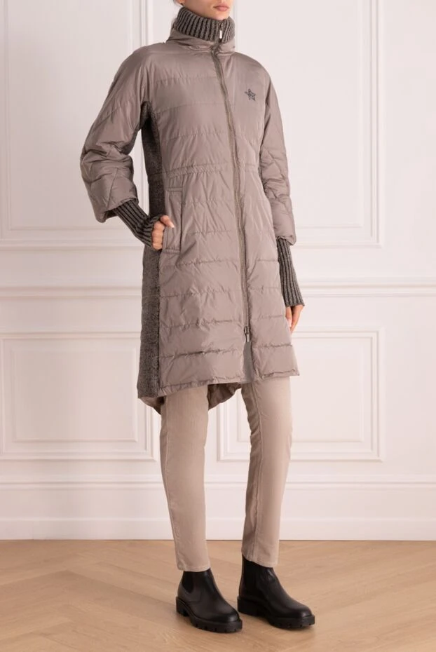 Lorena Antoniazzi women's down jacket with knitted cuffs and stand-up collar
 163399 - photo 3