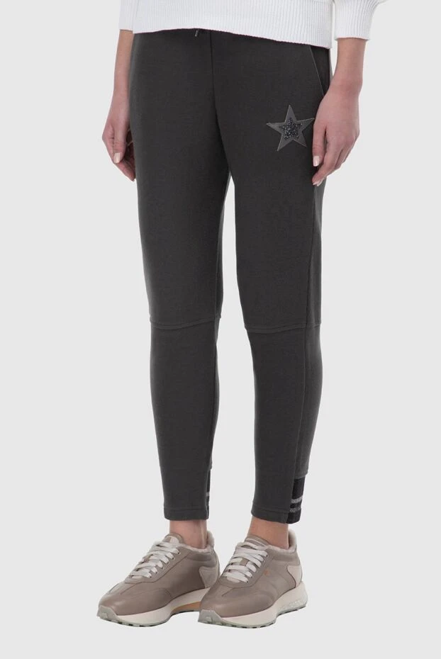 Lorena Antoniazzi брюки женские хлопковые с вставкой-звездой серые 163442 - фото 3