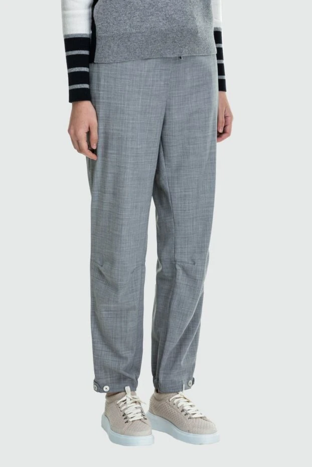 Lorena Antoniazzi женские брюки на кулиске с пуговицами внизу серые 163445 - фото 3