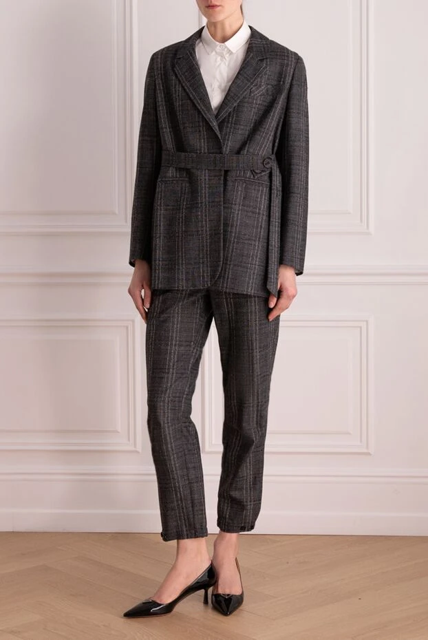 Lorena Antoniazzi woman gray women's trouser suit made of wool and elastane купить с ценами и фото 163455 - photo 2