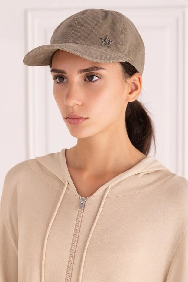 Lorena Antoniazzi woman beige cotton and elastane cap for women купить с ценами и фото 163514 - photo 2