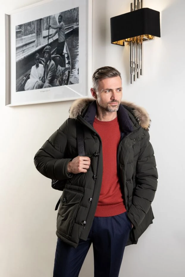 Kiton капюшоны мен қалтасы жамылғысы түкті ерлер зәйтүн мамығы 163553 - фото 3