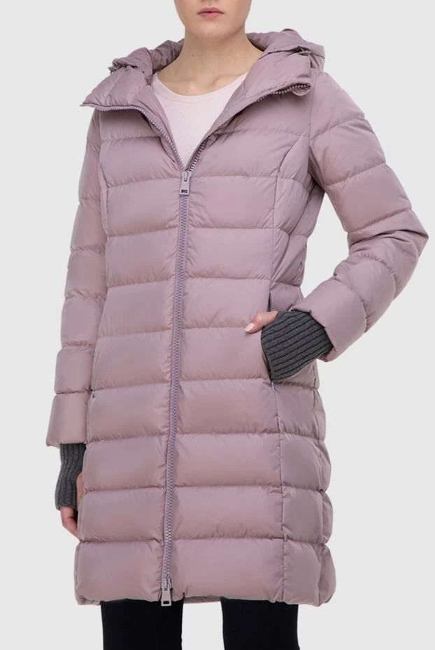 Herno пуховик розовый удлиненный с капюшоном и манжетами-перчатками
 163571 - фото 3