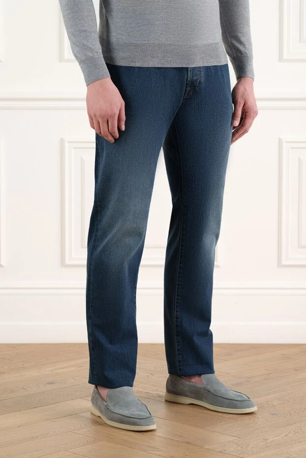 Jacob Cohen джинсы из хлопка и нейлона синие мужские 163600 - фото 3