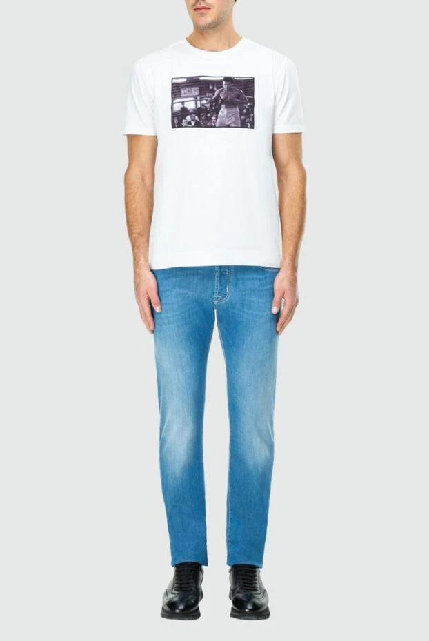 Jacob Cohen man cotton and polyester jeans blue for men купить с ценами и фото 163601 - photo 2