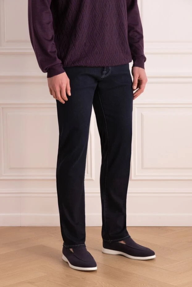 Jacob Cohen мужские джинсы slim fit с декоративными красными акцентами 163606 - фото 3