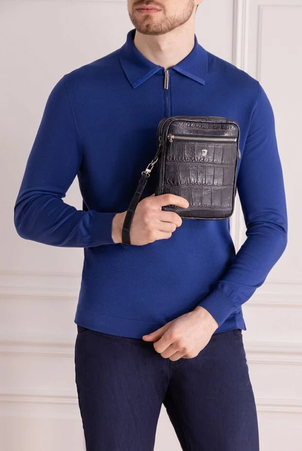 Tardini man blue alligator shoulder bag for men купить с ценами и фото 163707 - photo 2