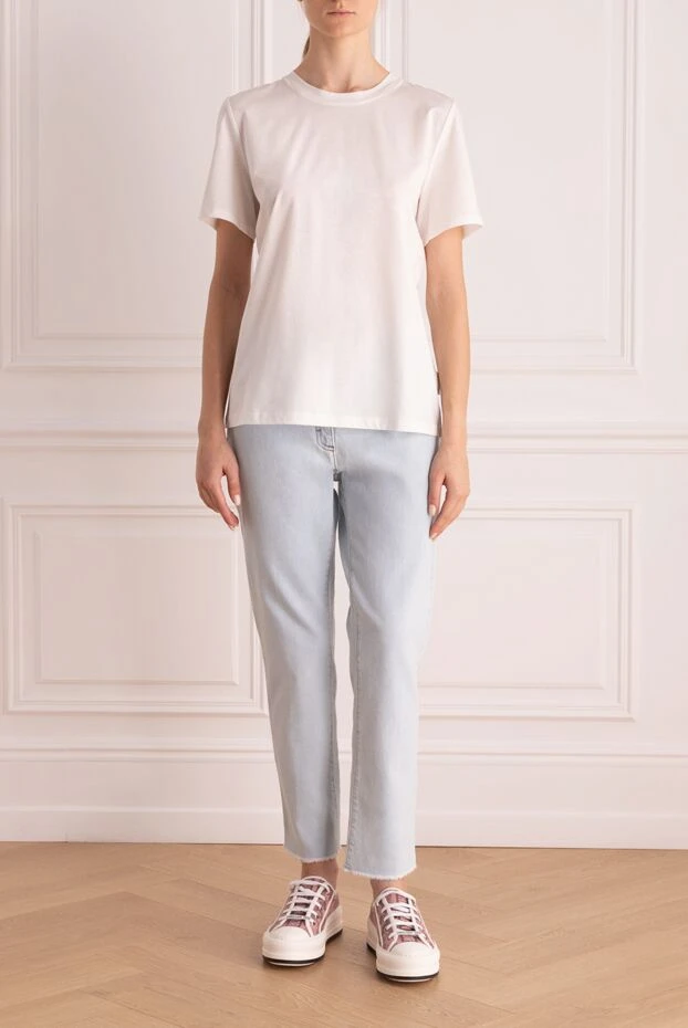 Zimmermann белая футболка из мягкого хлопка с круглым вырезом и прямым силуэтом
163788 - фото 2