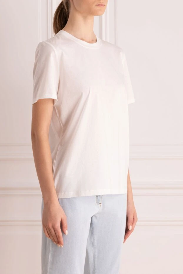 Zimmermann белая футболка из мягкого хлопка с круглым вырезом и прямым силуэтом
 163788 - фото 3