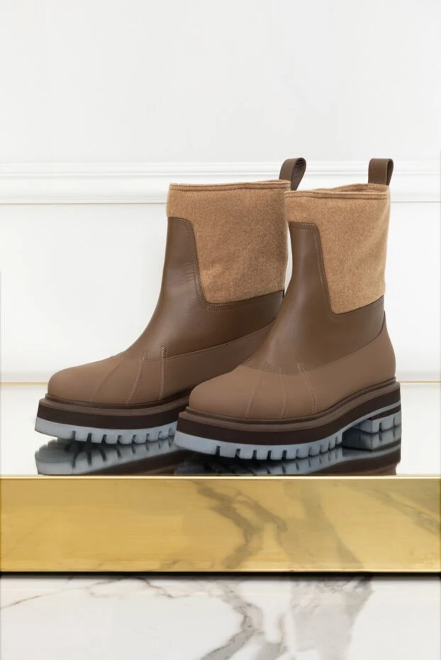 Loro Piana контрастты кірістірулері бар қоңыр әйелдердің етікшелері 163807 - фото 2