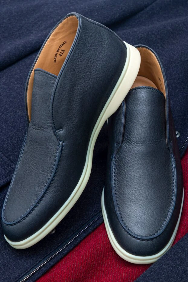 Loro Piana ерлердің былғарыдан жасалған бұйымдары ақ түсте қара көк түсті 163830 - фото 2