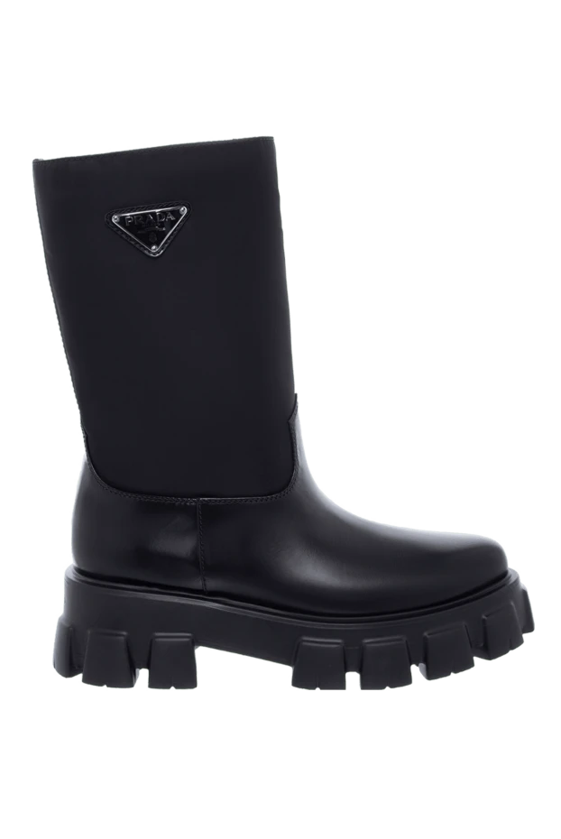 Prada woman black leather boots for women купить с ценами и фото 163861 - photo 1