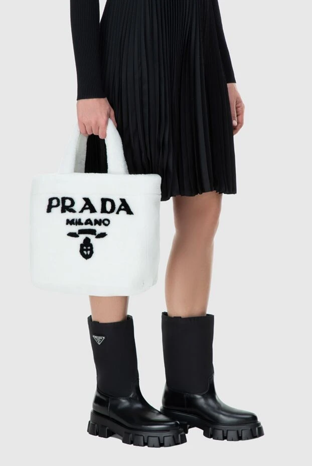 Prada Әйелдер әйелдердің ақ жүннен жасалған сөмкесі купить с ценами и фото 163862 - фото 2