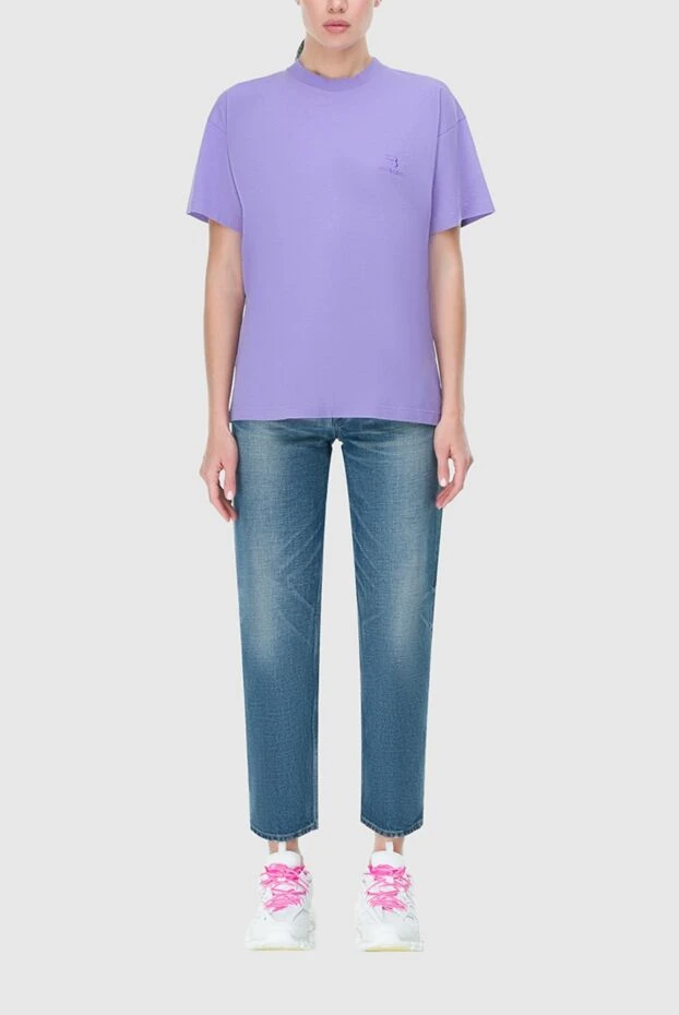 Balenciaga woman purple cotton t-shirt for women купить с ценами и фото 163881 - photo 2