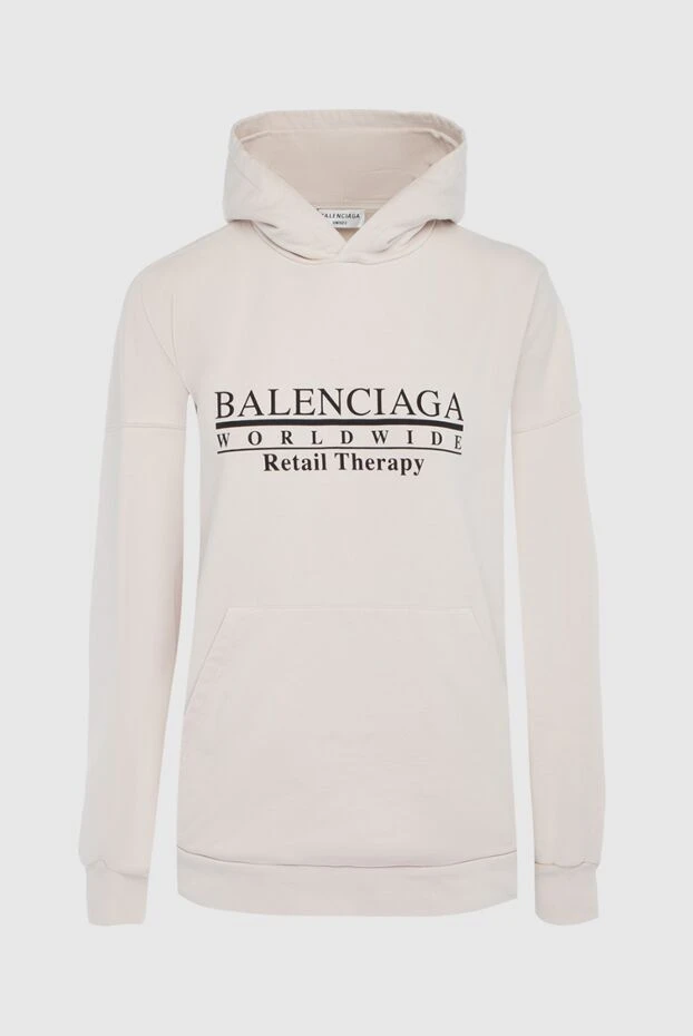 Balenciaga woman beige cotton hoodie for women купить с ценами и фото 163893 - photo 1