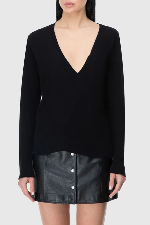 Saint Laurent woman black cashmere jumper for women купить с ценами и фото 163909 - photo 2